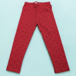 Pepco Full length Soft Cotton leggings Skinny Fit stretchy Red with lines NWOT